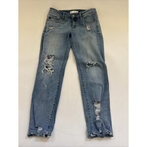 KanCan Jeans Estilo Distressed Denim Stretch Womens 7/27 Distressed BOHO